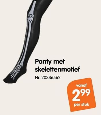 Promoties Panty met skelettenmotief - Huismerk - Fun - Geldig van 26/09/2018 tot 31/10/2018 bij Fun