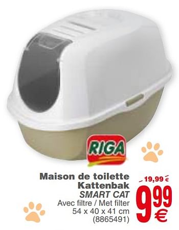 Promoties Maison de toilette kattenbak smart cat - Riga - Geldig van 02/10/2018 tot 15/10/2018 bij Cora