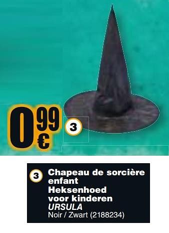 Promotions Chapeau de sorcière enfant heksenhoed voor kinderen ursula - Produit maison - Cora - Valide de 02/10/2018 à 15/10/2018 chez Cora