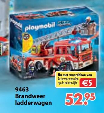 Promoties Brandweer ladderwagen - Playmobil - Geldig van 08/10/2018 tot 06/12/2018 bij Multi Bazar