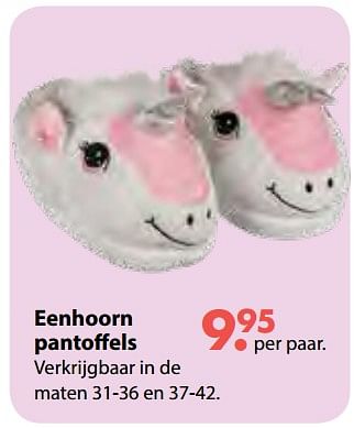 Promoties Eenhoorn pantoffels - Huismerk - Multi Bazar - Geldig van 08/10/2018 tot 06/12/2018 bij Multi Bazar