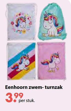 Promoties Eenhoorn zwem- turnzak - Huismerk - Multi Bazar - Geldig van 08/10/2018 tot 06/12/2018 bij Multi Bazar