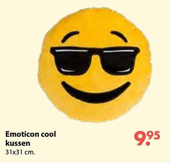 Promoties Emoticon cool kussen - Huismerk - Multi Bazar - Geldig van 08/10/2018 tot 06/12/2018 bij Multi Bazar