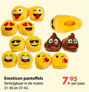 Promoties Emoticon pantoffels - Huismerk - Multi Bazar - Geldig van 08/10/2018 tot 06/12/2018 bij Multi Bazar