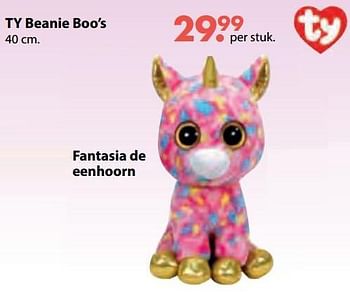 Promoties Fantasia de eenhoorn - TY Beanie Boo - Geldig van 08/10/2018 tot 06/12/2018 bij Multi Bazar