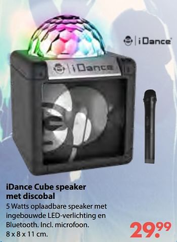 Promoties Idance cube speaker met discobal - I Dance - Geldig van 08/10/2018 tot 06/12/2018 bij Multi Bazar