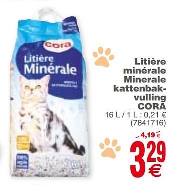 Promoties Litière minérale minerale kattenbakvulling cora - Huismerk - Cora - Geldig van 02/10/2018 tot 15/10/2018 bij Cora