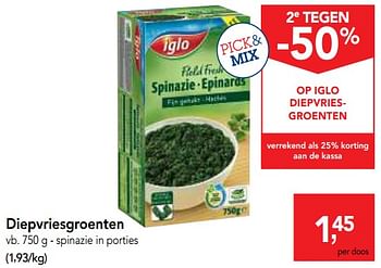 Makro Promotie Diepvriesgroenten Spinazie In Porties Iglo Diepvries Geldig Tot 23 10 18 Promobutler