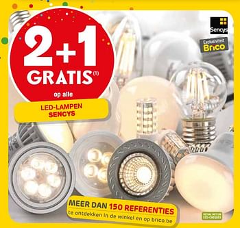 Promoties 2+1 gratis op alle led-lampen sencys - Sencys - Geldig van 10/10/2018 tot 22/10/2018 bij Brico
