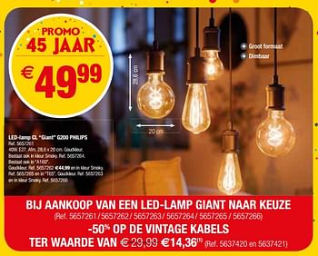 Promotions Led-lamp cl giant g200 philips - Philips - Valide de 10/10/2018 à 22/10/2018 chez Brico