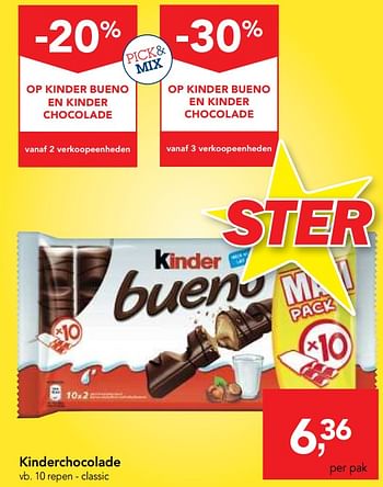 Promoties Kinderchocolade - Kinder - Geldig van 10/10/2018 tot 23/10/2018 bij Makro