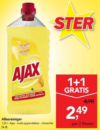 Promoties Multi-oppervlakken - citroenfris - Ajax - Geldig van 10/10/2018 tot 23/10/2018 bij Makro