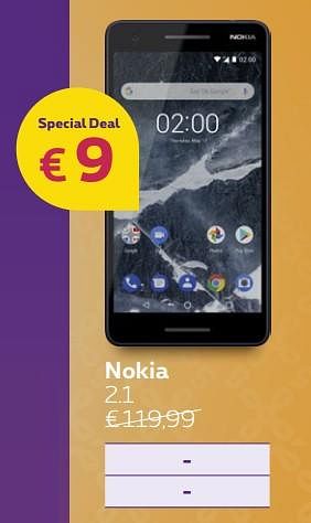 Promoties Nokia 2.1 - Nokia - Geldig van 01/10/2018 tot 31/10/2018 bij Proximus