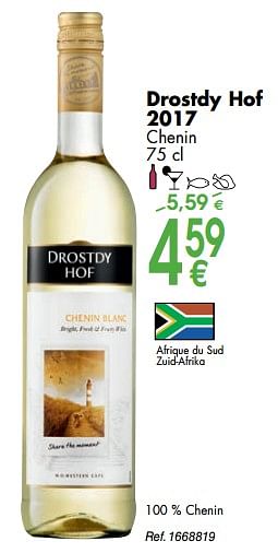 Promoties Drostdy hof 2017 chenin - Witte wijnen - Geldig van 02/10/2018 tot 29/10/2018 bij Cora