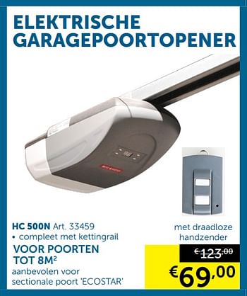 Promoties Elektrische garagepoortopener hc 500n - Chamberlain - Geldig van 09/10/2018 tot 05/11/2018 bij Zelfbouwmarkt