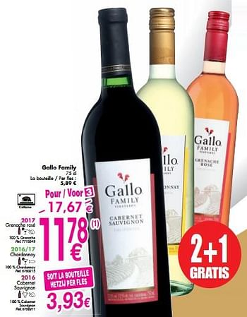 Promotions Gallo family 2017 grenache rosé - Vins rosé - Valide de 02/10/2018 à 29/10/2018 chez Cora