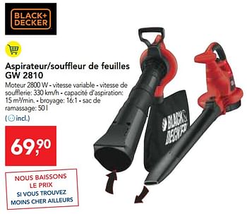 Promotions Black + decker aspirateur-souffleur de feuilles gw 2810 - Black & Descker - Valide de 10/10/2018 à 23/10/2018 chez Makro