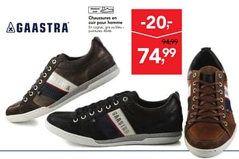 Promoties Chaussures en cuir pour homme - Gaastra - Geldig van 10/10/2018 tot 23/10/2018 bij Makro