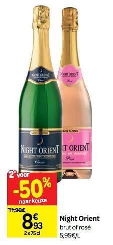 Promoties Night orient brut of rosé - Schuimwijnen - Geldig van 26/09/2018 tot 23/10/2018 bij Carrefour