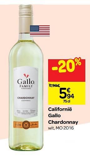 Promoties Californië gallo chardonnay - Witte wijnen - Geldig van 26/09/2018 tot 23/10/2018 bij Carrefour
