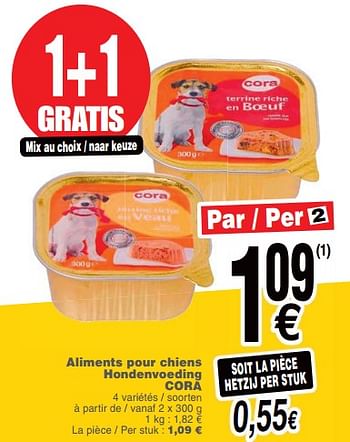 Promoties Aliments pour chiens hondenvoeding cora - Huismerk - Cora - Geldig van 09/10/2018 tot 15/10/2018 bij Cora