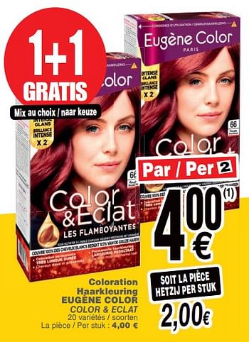 Promoties Coloration haarkleuring eugène color color + eclat - Eugène Color - Geldig van 09/10/2018 tot 15/10/2018 bij Cora