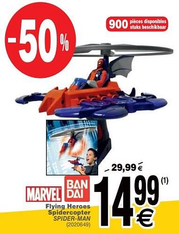 Promoties Flying heroes spidercopter spider-man - Marvel - Geldig van 09/10/2018 tot 15/10/2018 bij Cora