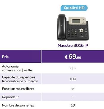 Promoties Maestro 3016 ip - Huismerk - Proximus - Geldig van 01/10/2018 tot 31/10/2018 bij Proximus