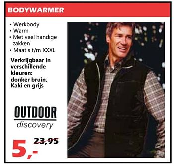 Promoties Bodywarmer - Outdoor Discovery - Geldig van 26/09/2018 tot 17/10/2018 bij Itek