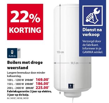 Promoties Boilers met droge weerstand - Van Marcke - Geldig van 10/10/2018 tot 22/10/2018 bij Gamma