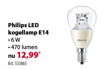 Promoties Led kogellamp el14 - Philips - Geldig van 10/10/2018 tot 22/10/2018 bij Gamma