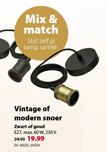 Promoties Vintage of modern snoer - Huismerk - Gamma - Geldig van 10/10/2018 tot 22/10/2018 bij Gamma