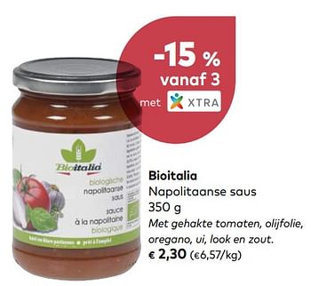 Promoties Bioitalia napolitaanse saus - Bioitalia - Geldig van 03/10/2018 tot 06/11/2018 bij Bioplanet