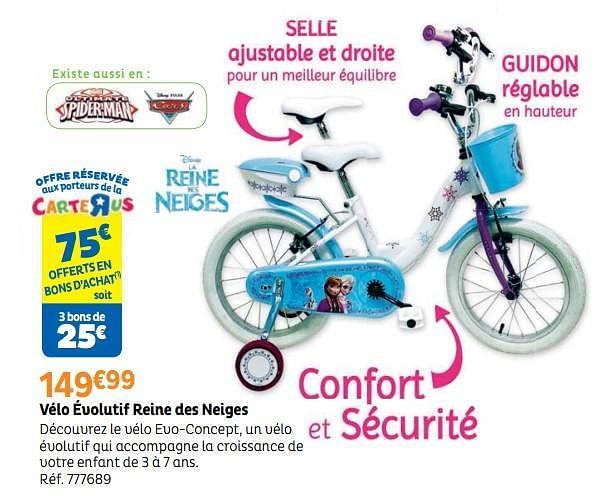 Velo evolutif discount reine des neiges