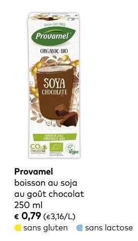 Promoties Provamel boisson au soja au goût chocolat - Provamel - Geldig van 03/10/2018 tot 06/11/2018 bij Bioplanet