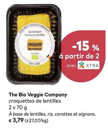 Promotions The bio veggie company croquettes de lentilles - The Bio Veggie Company - Valide de 03/10/2018 à 06/11/2018 chez Bioplanet