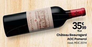 Promoties Château beauregard aoc pomerol - Rode wijnen - Geldig van 03/10/2018 tot 23/10/2018 bij Carrefour