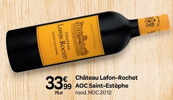 Promoties Château lafon-rochet aoc saint-estèphe rood, mdc 2012 - Rode wijnen - Geldig van 03/10/2018 tot 23/10/2018 bij Carrefour