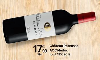 Promoties Château potensac aoc médoc rood, mdc 2012 - Rode wijnen - Geldig van 03/10/2018 tot 23/10/2018 bij Carrefour