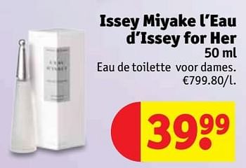 Promoties Issey miyake l`eau d`issey for her - Issey Miyake - Geldig van 09/10/2018 tot 21/10/2018 bij Kruidvat