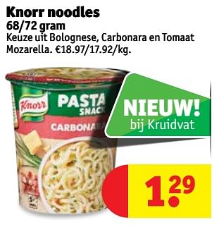 Promoties Knorr noodles - Knorr - Geldig van 09/10/2018 tot 21/10/2018 bij Kruidvat