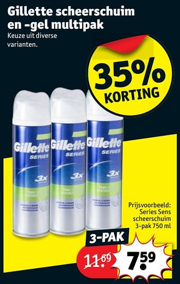 Promoties Series sens scheerschuim - Gillette - Geldig van 09/10/2018 tot 21/10/2018 bij Kruidvat