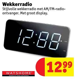 Promoties Wekkerradio - Watshome - Geldig van 09/10/2018 tot 21/10/2018 bij Kruidvat