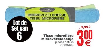 Promoties Tissu microfibre microvezeldoekje - Huismerk - Cora - Geldig van 09/10/2018 tot 22/10/2018 bij Cora