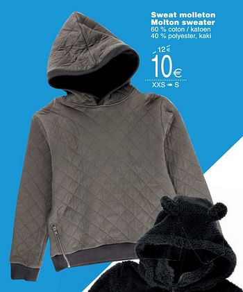 Promoties Sweat molleton molton sweater - Huismerk - Cora - Geldig van 09/10/2018 tot 22/10/2018 bij Cora