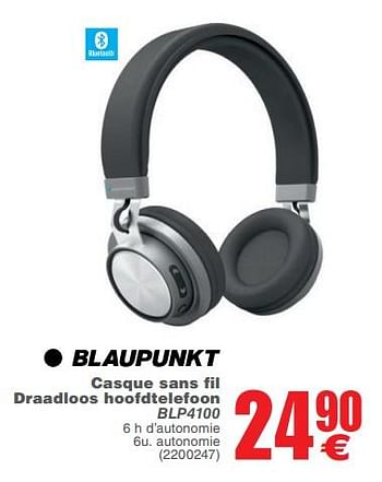 Promoties Blaupunkt casque sans fil draadloos hoofdtelefoon blp4100 - Blaupunkt - Geldig van 09/10/2018 tot 22/10/2018 bij Cora