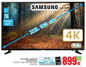 Promoties Samsung tv led - led-tv ue65nu7020 - Samsung - Geldig van 09/10/2018 tot 22/10/2018 bij Cora