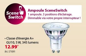 Promotions Ampoule sceneswitch - Philips - Valide de 10/10/2018 à 22/10/2018 chez Gamma