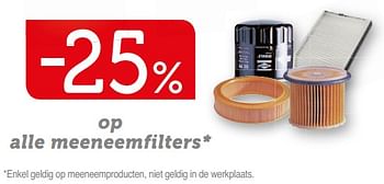 Promoties -25 % opalle meeneemfilters - Huismerk - Auto 5  - Geldig van 16/10/2018 tot 11/11/2018 bij Auto 5