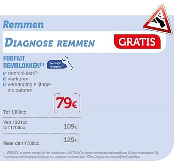 Promoties Forfait remblokken - Huismerk - Auto 5  - Geldig van 16/10/2018 tot 11/11/2018 bij Auto 5